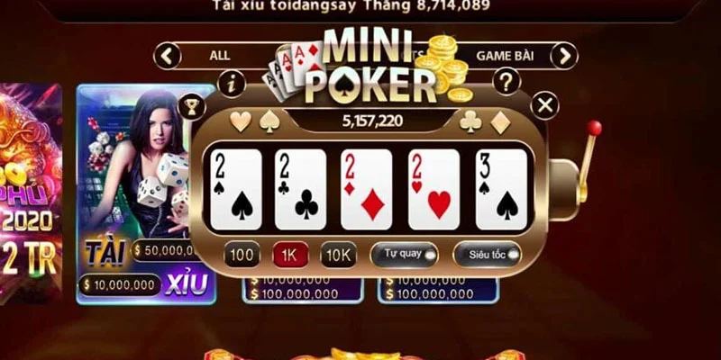 Trò chơi là sự kết hợp độc đáo giữa game bài poker và game nổ hũ