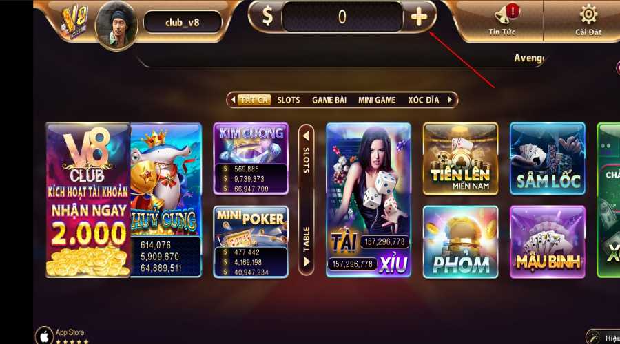 Để nạp tiền V8club trước tiên bạn cần mở tài khoản tại cổng game